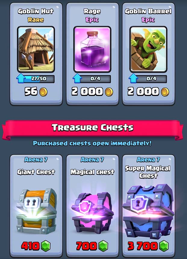 clash royale chest gems